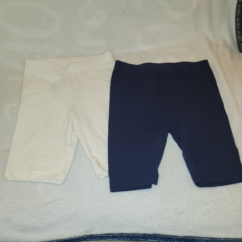 Girls SET White and Black BIKER Shorts Like NEW Size 8